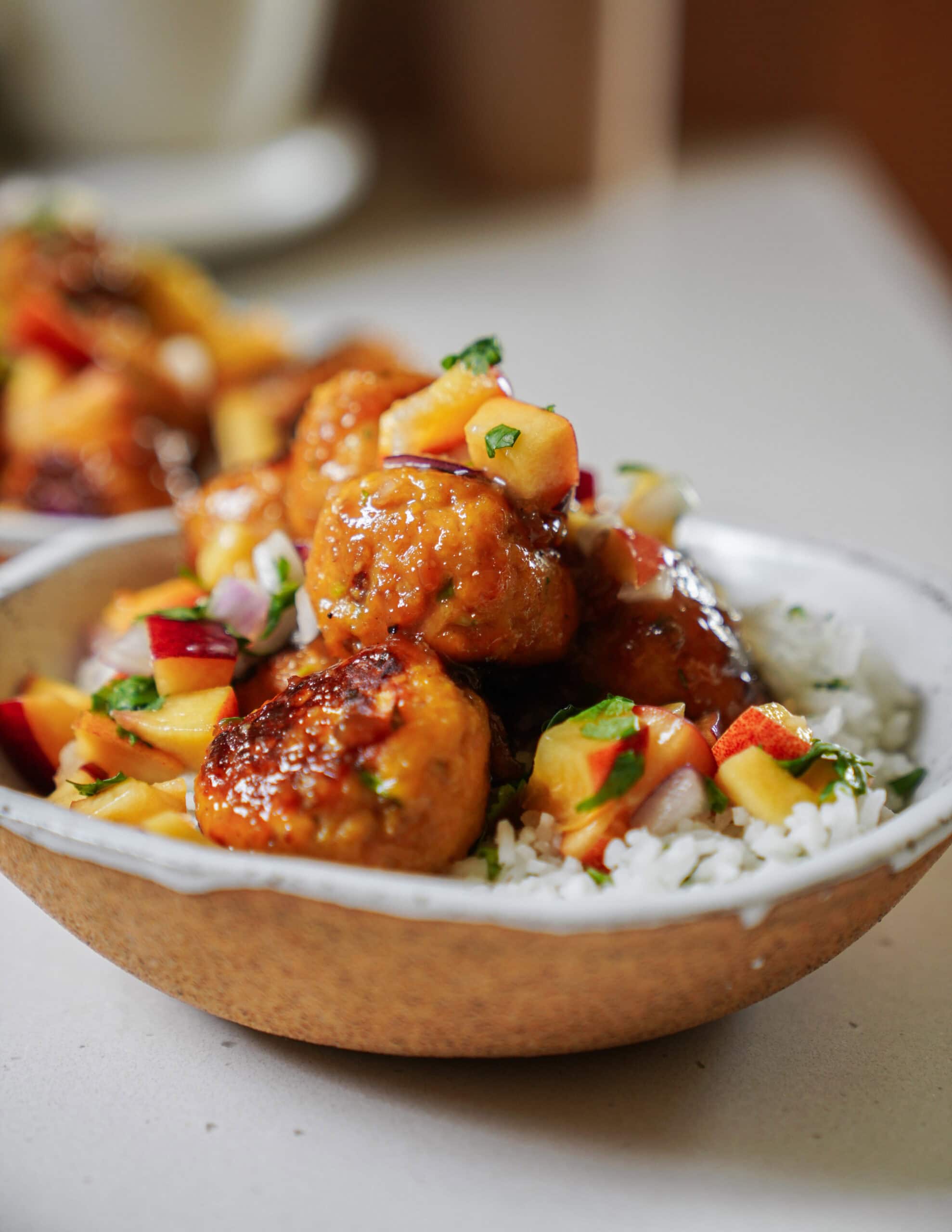 Protein-Packed Maple Salmon Balls with Fresh Nectarine Salsa